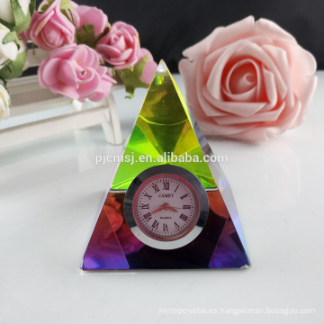 Elegante reloj de escritorio grande de cristal personalizado para decoración de mesa y regalo de recuerdo